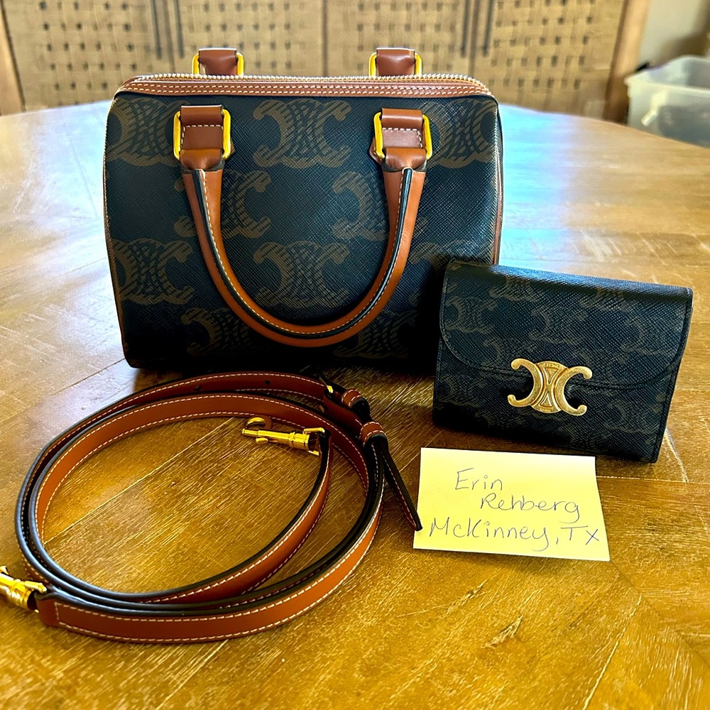 Celine Triomphe Small Boston Bag & Wallet